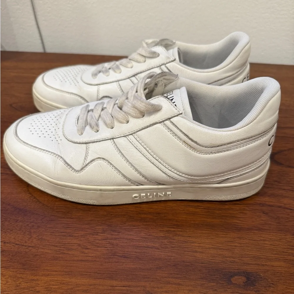 CELINE TRAINER LOW LACE-UP SNEAKER IN CALFSKIN 37 - Picture 5 of 7